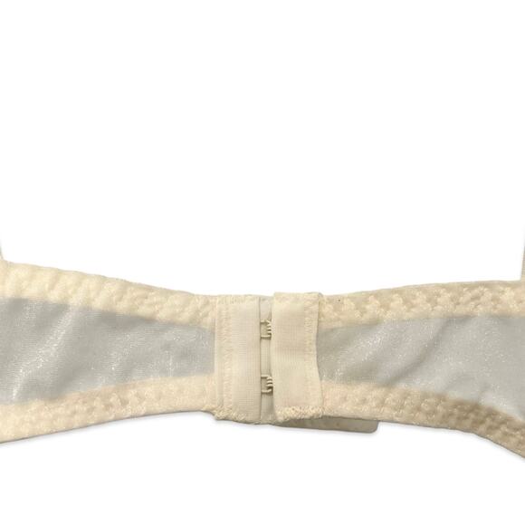 Vintage Maidenform Cream French Demi Daisy Floral Underwire Bra size 38B NEW Tag - Picture 4 of 8